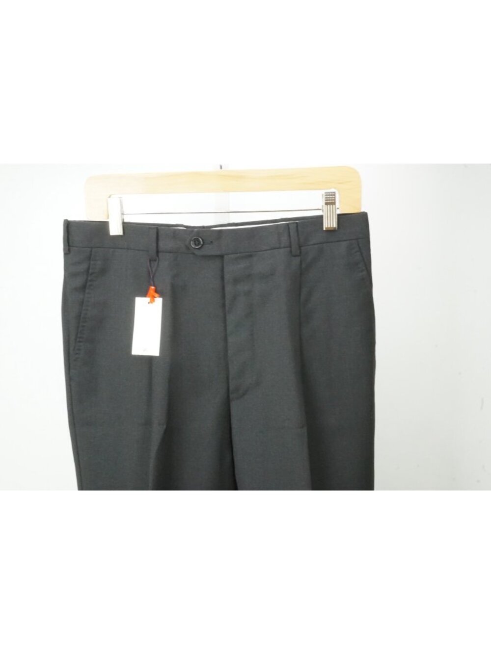 Isaia Charcoal Gray 100% Wool Mens Dress Pants Sz 46 EU BRAND NEW